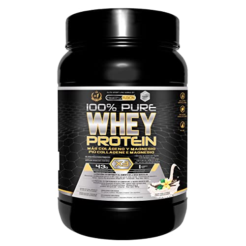 Healthy Fusion Whey Protein | Proteina whey pura con colágeno + magnesio | Tonifica y aumenta la masa muscular | Mejora tus entrenamientos | 1000g de proteína (vainilla)